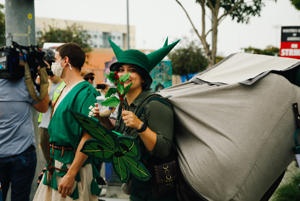 Going-green-at-Zelda-picket-at-Netflix-photo-by-Brittany-Woodside.jpg