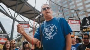 WGA-Negotiating-Committee-Co-Chair-David-A.-Goodman-speaks-at-the-Stand-and-Deliver-picket-at-Universal-Photo-J.W.Hendricks.jpg
