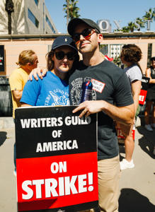 Hacks-co-creators-Paul-W.-Downs-and-Lucia-Aniello-at-the-Showrunner-Solidarity-Picket-at-Fox-Photo-Brittany-Woodside.jpg